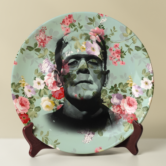 Frankenstein Floral Art Ceramic Plate