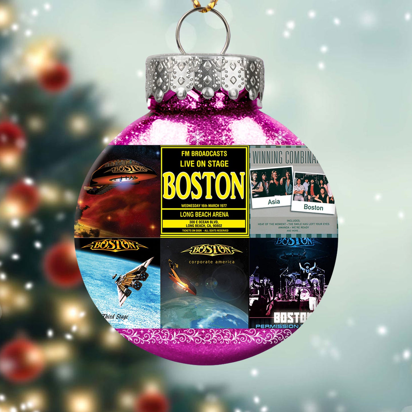 Boston Ball Ornament – Classic Rock Energy for the Holidays