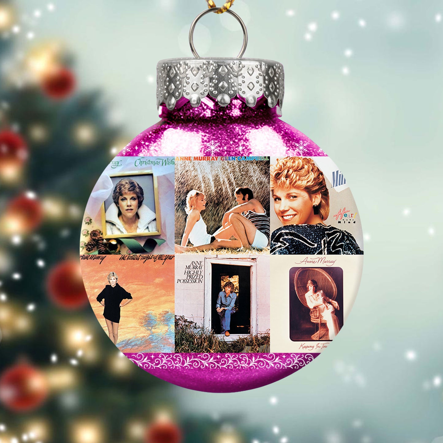 Anne Murray Album Collage Ornament – Classic Country & Pop Christmas Decoration