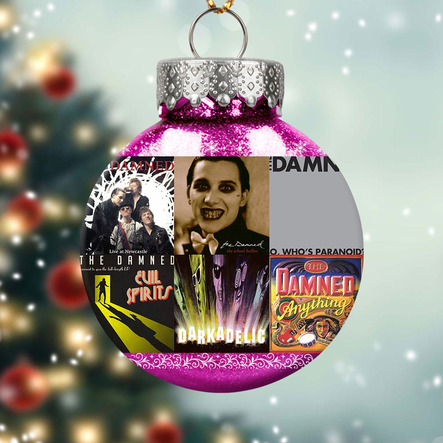 The Damned Album Collage Ornament – Punk Rock Christmas Decoration