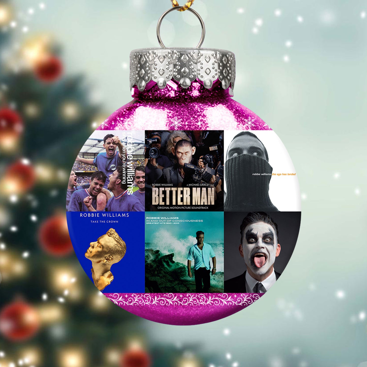Robbie Williams Ball Ornament – A Festive Gift for Pop Music Fans