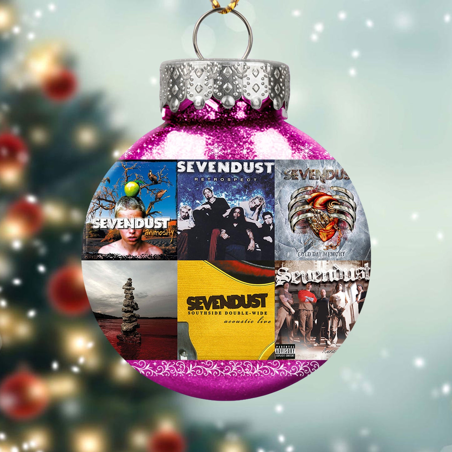 Sevendust Ball Ornament – A Rocking Christmas Gift for Metal Fans