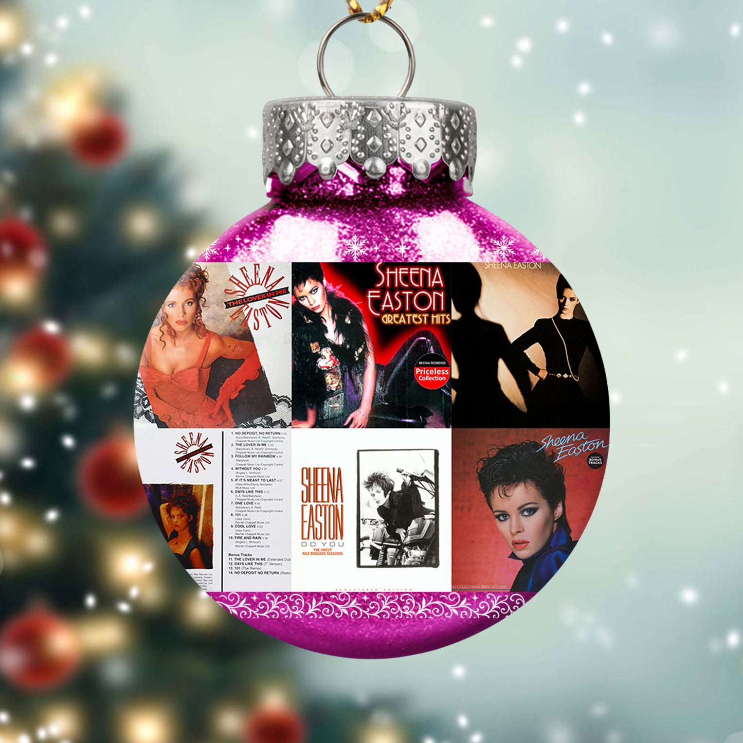 Sheena Easton Album Collage Ornament – Pop Icon Christmas Decoration