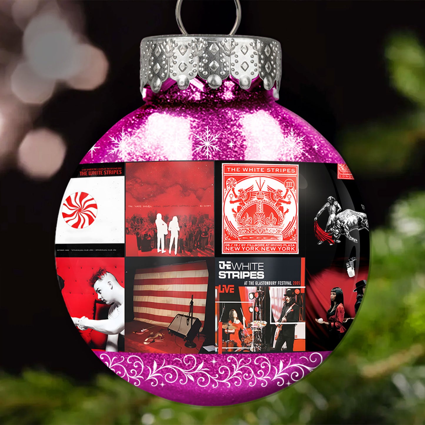 The White Stripes Ball Ornament – Bold Rock Energy for the Holidays
