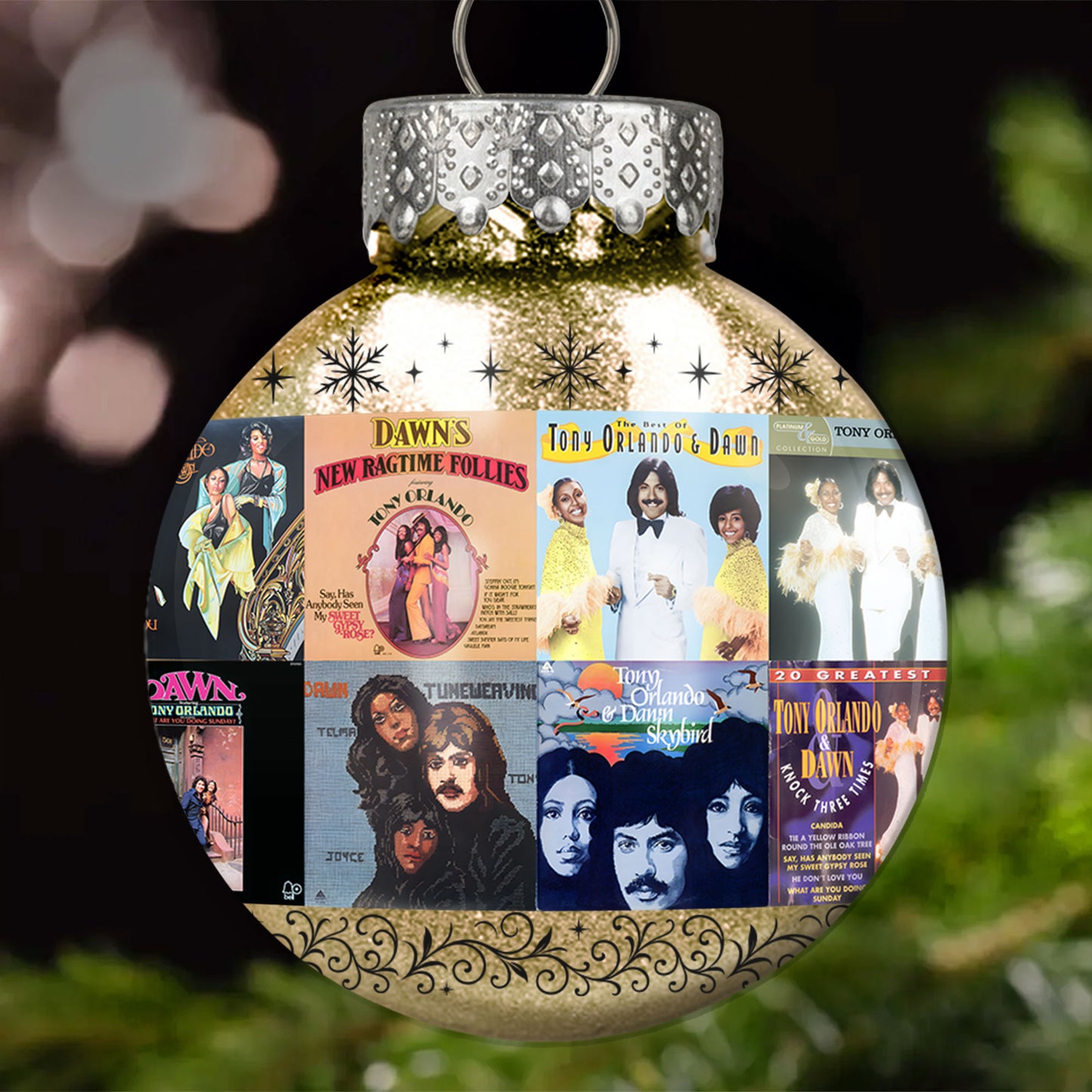 Tony Orlando & Dawn Ball Ornament – A Heartwarming Holiday Gift for Music Lovers