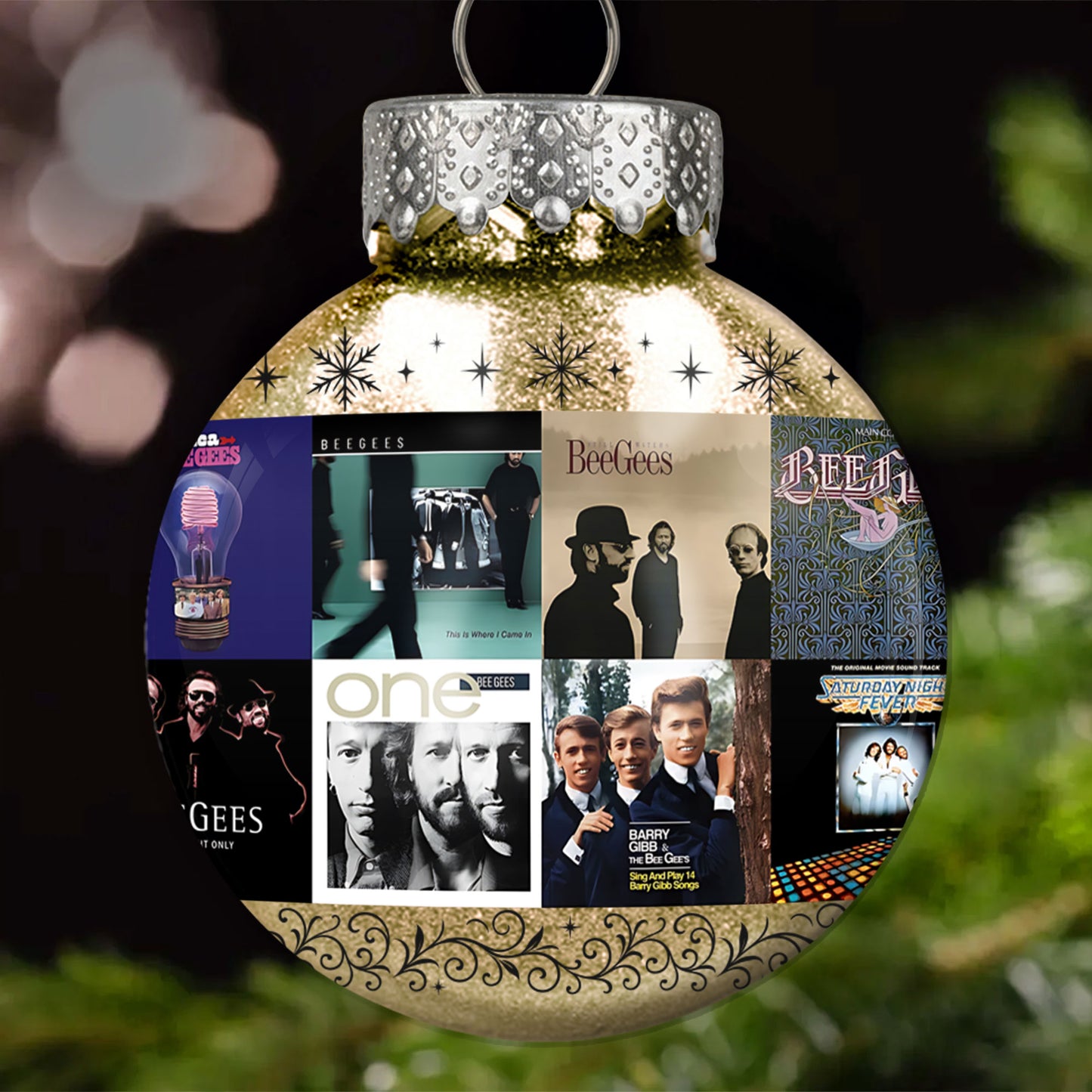 Bee Gees Ball Ornament – Glitter Blue Tribute to Disco Legends