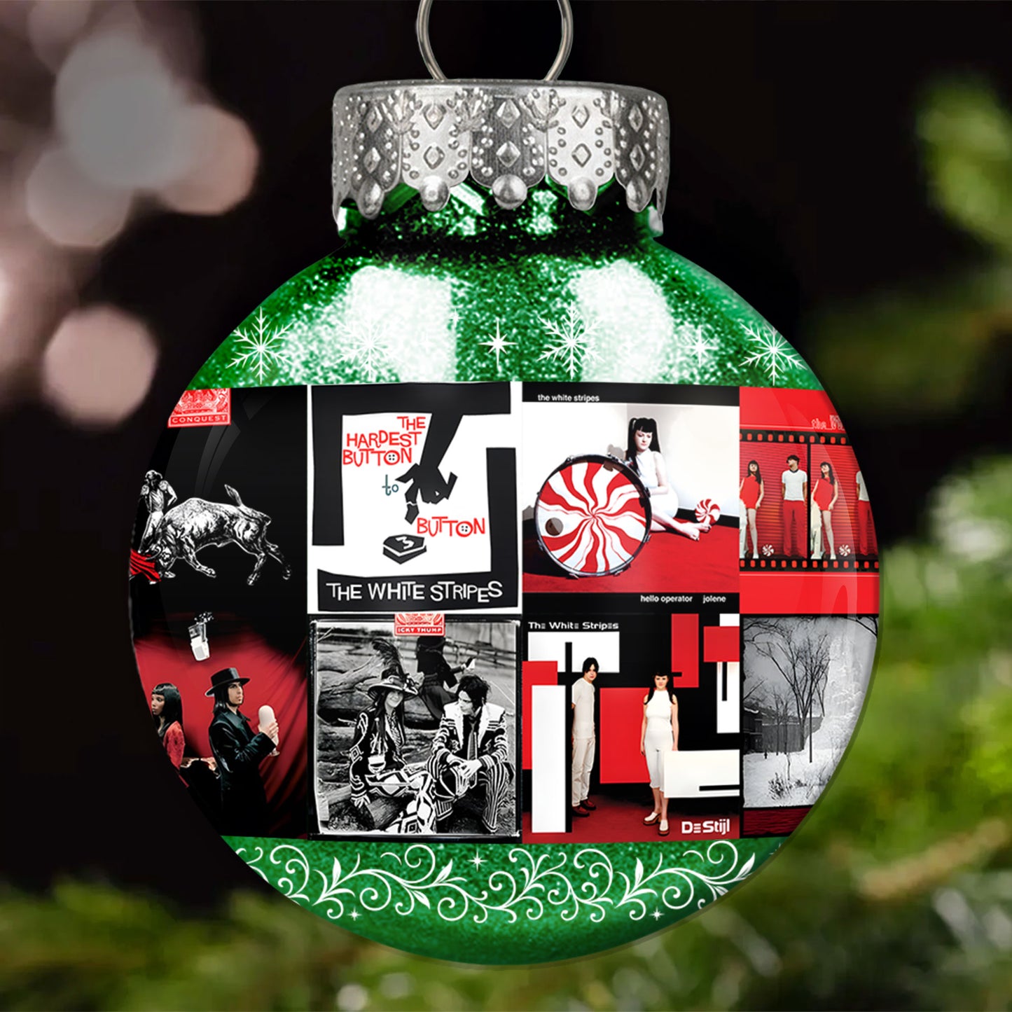 The White Stripes Ball Ornament – Bold Rock Energy for the Holidays