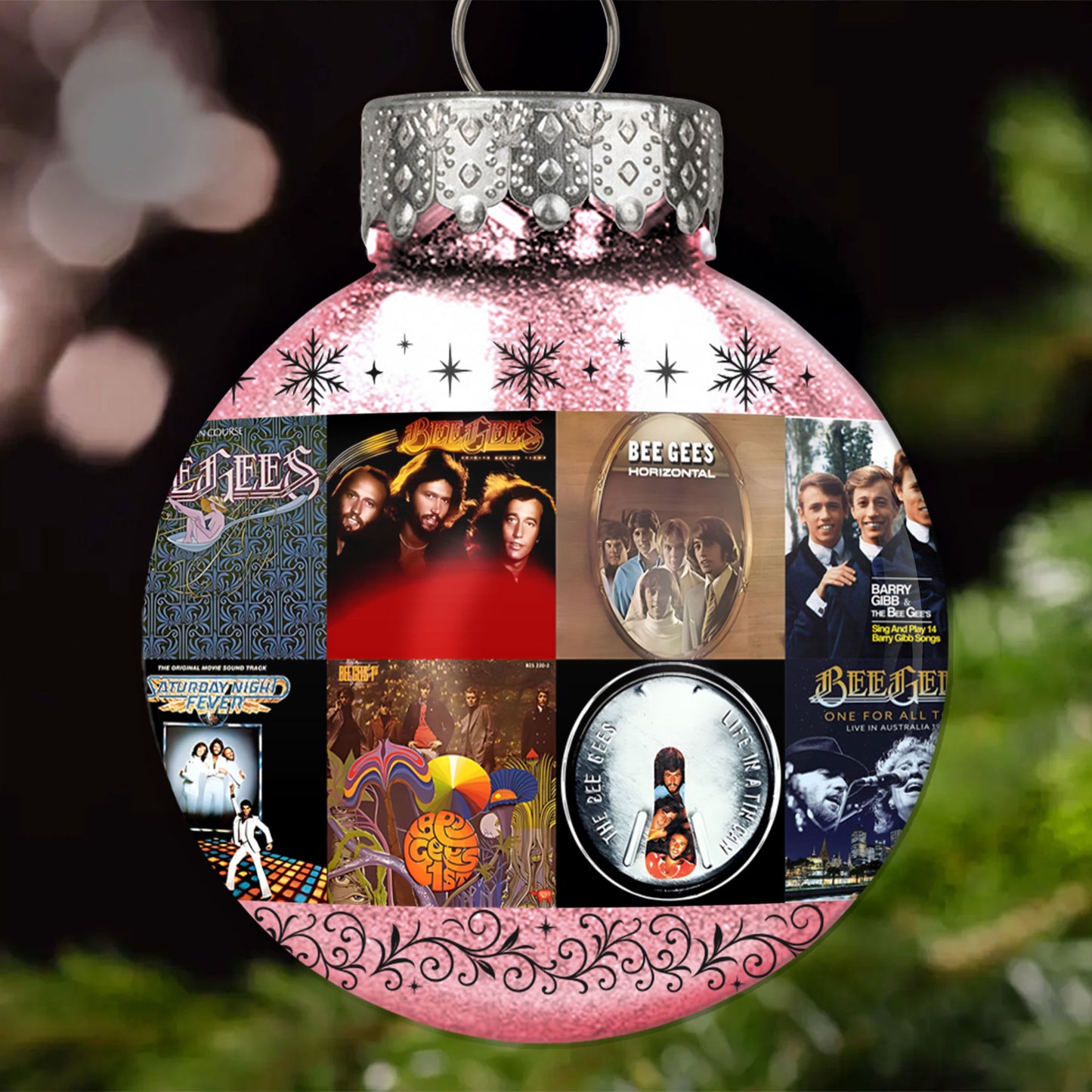 Bee Gees Ball Ornament – Glitter Blue Tribute to Disco Legends