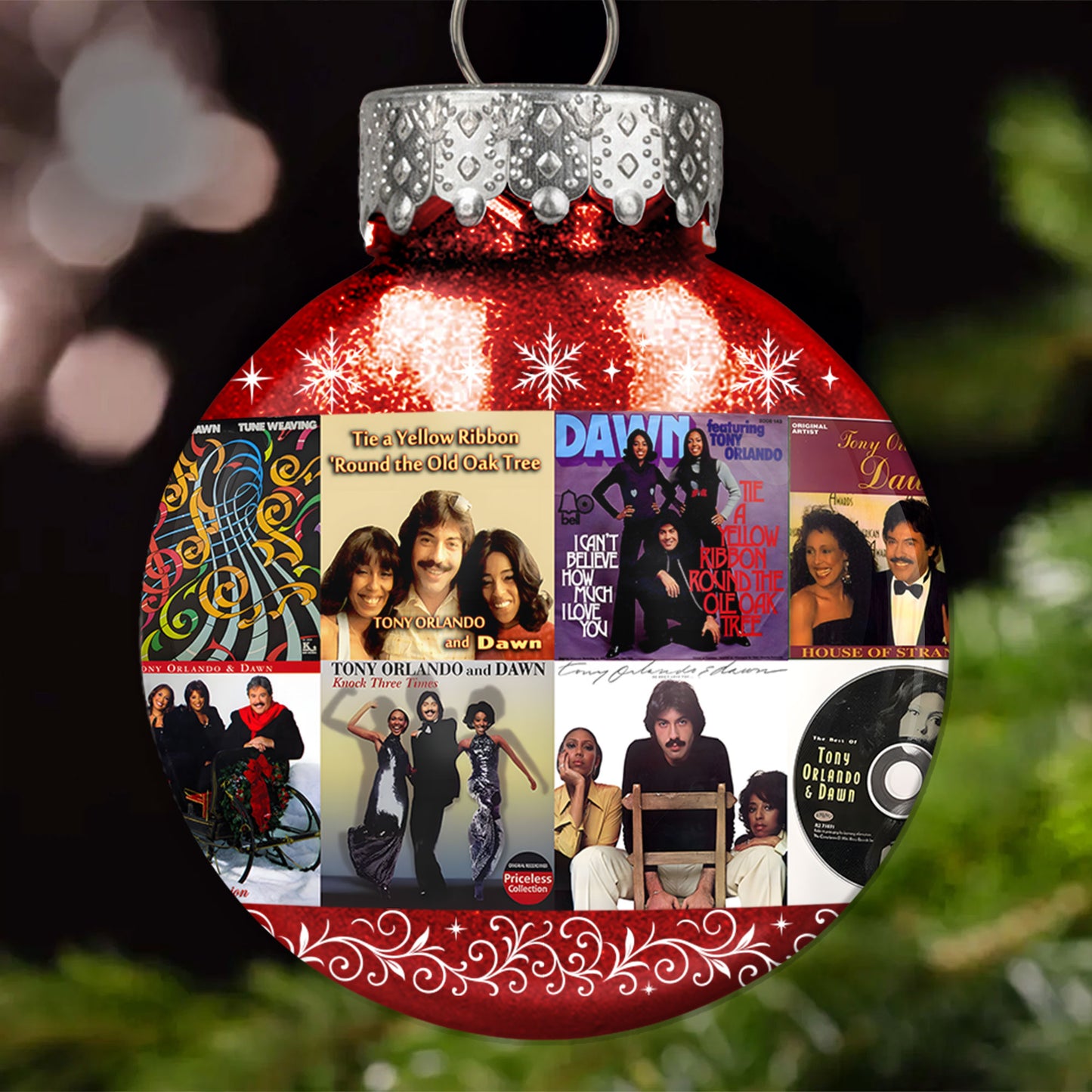 Tony Orlando & Dawn Ball Ornament – A Heartwarming Holiday Gift for Music Lovers