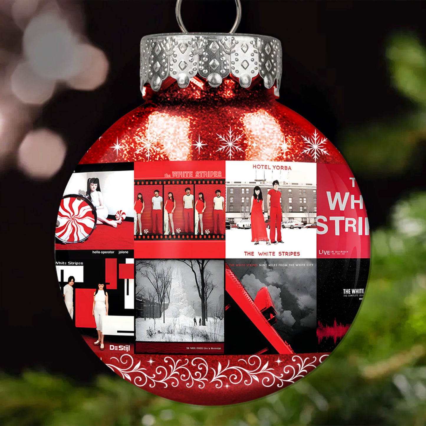 The White Stripes Ball Ornament – Bold Rock Energy for the Holidays