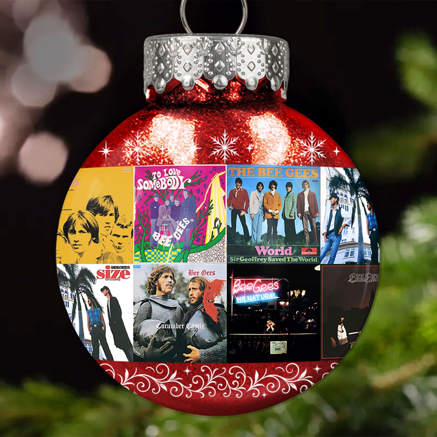 Bee Gees Ball Ornament – Glitter Blue Tribute to Disco Legends