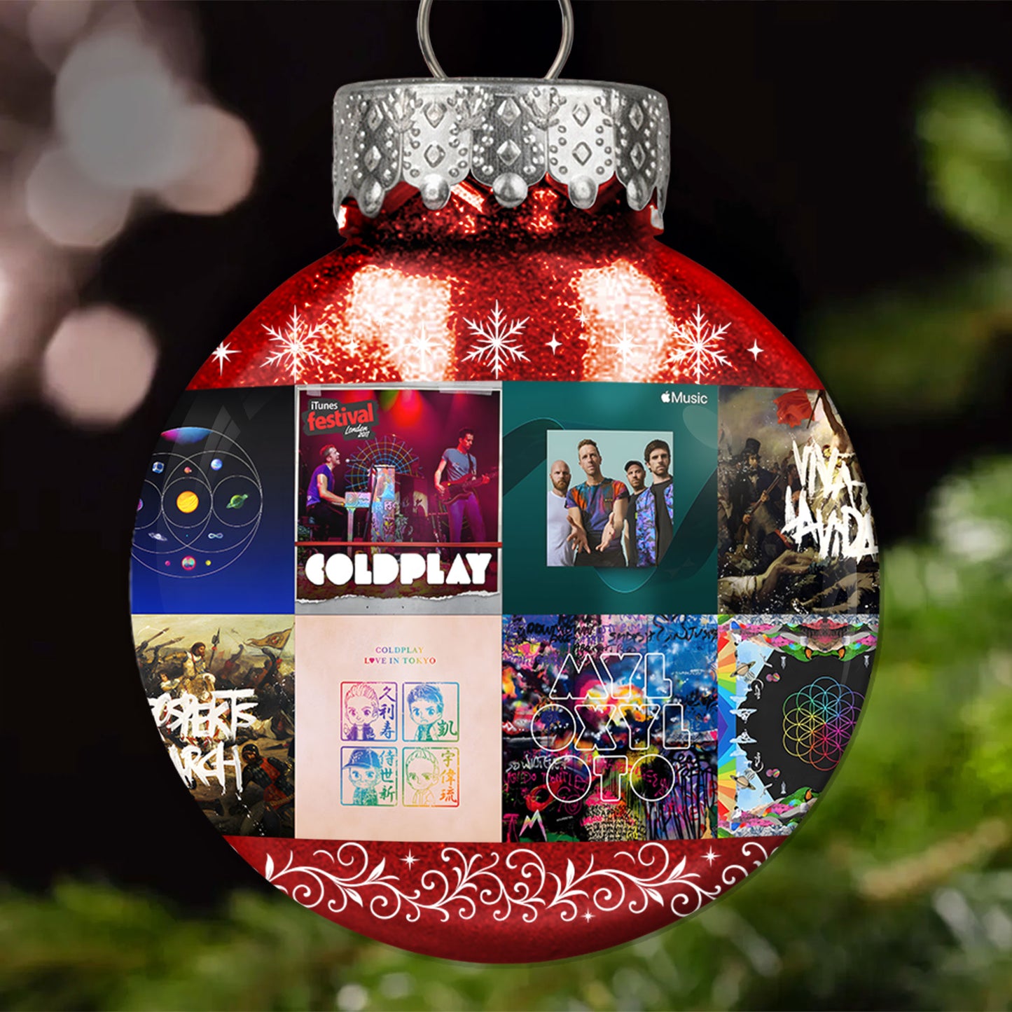 Coldplay Ball Ornament – Glitter Gold Celebration of Timeless Sound
