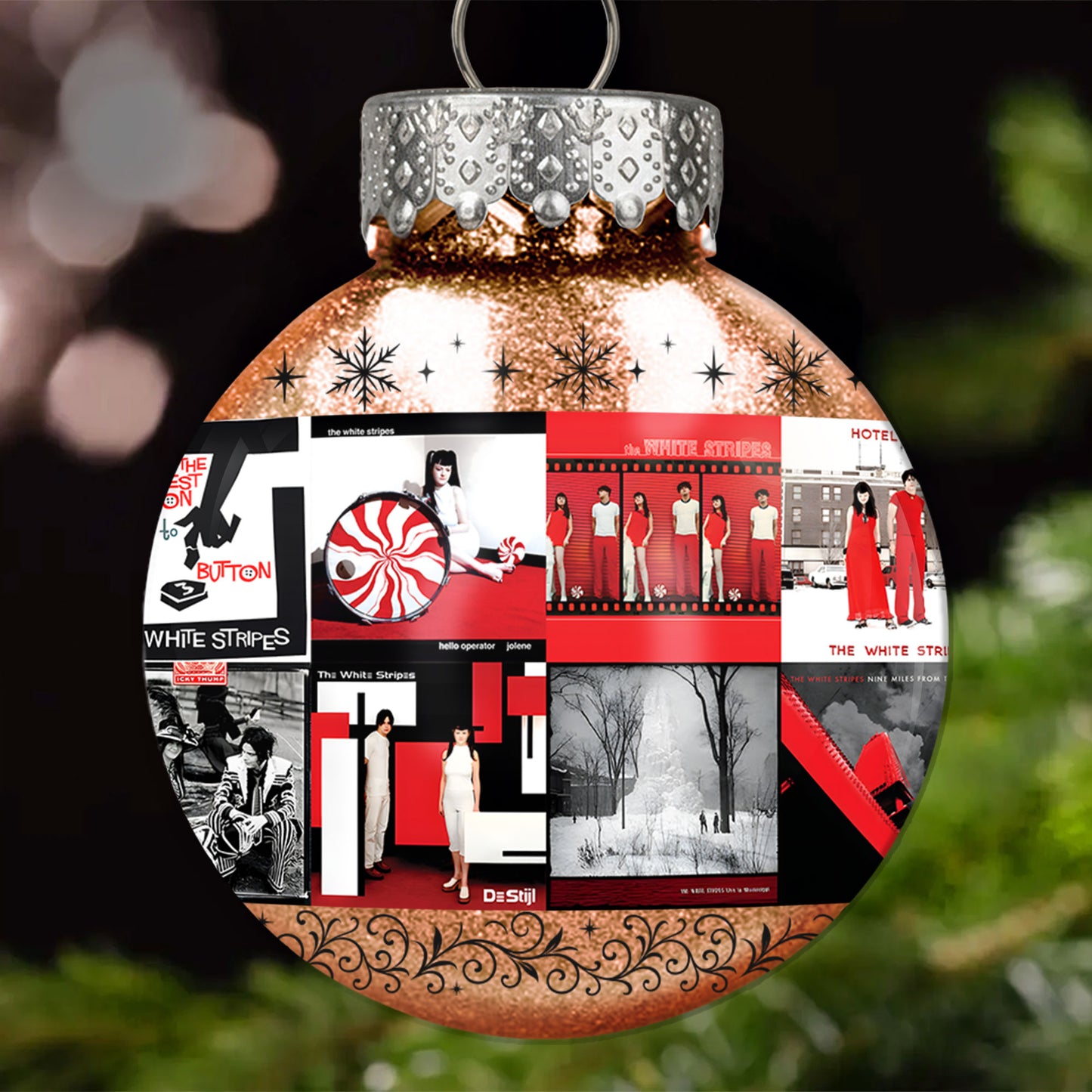 The White Stripes Ball Ornament – Bold Rock Energy for the Holidays