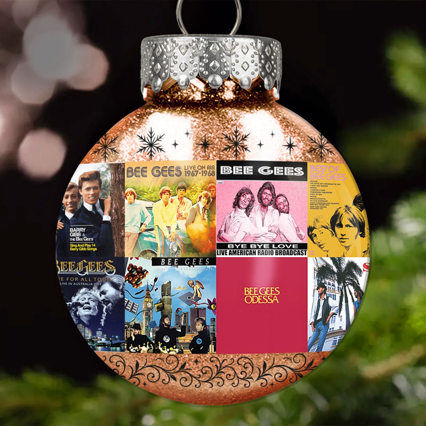 Bee Gees Ball Ornament – Glitter Blue Tribute to Disco Legends