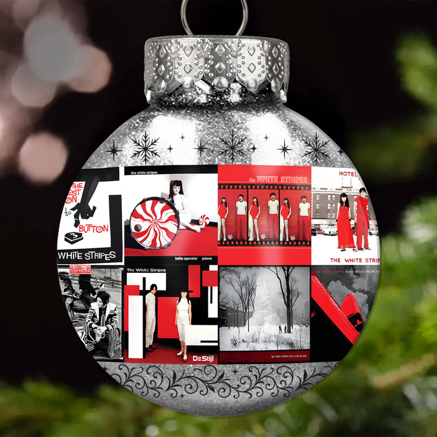 The White Stripes Ball Ornament – Bold Rock Energy for the Holidays