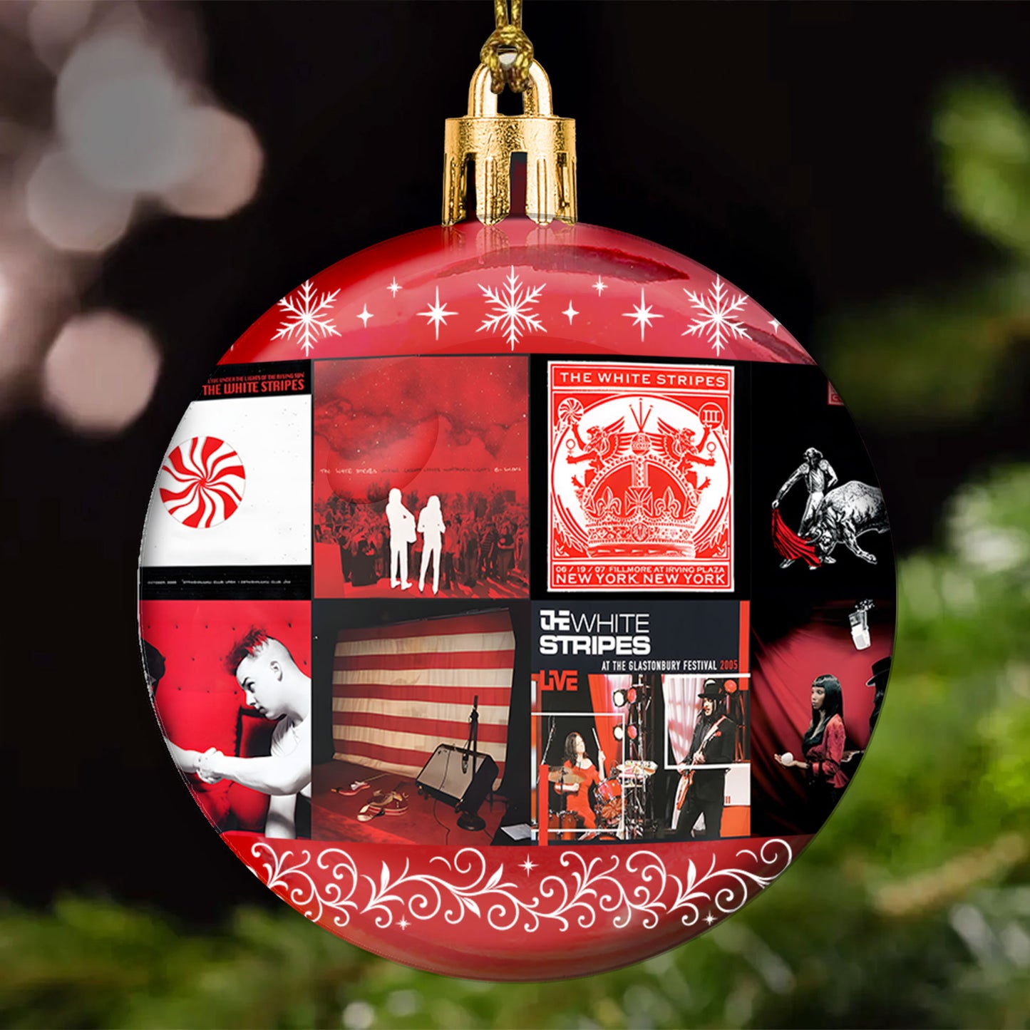 The White Stripes Ball Ornament – Bold Rock Energy for the Holidays