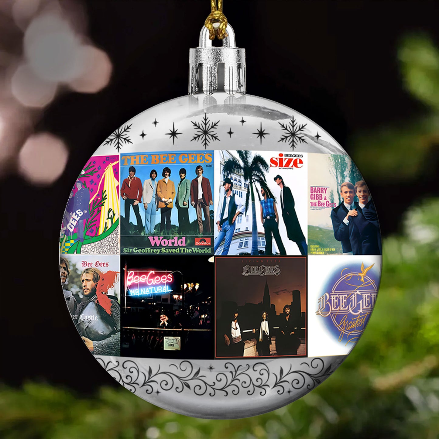 Bee Gees Ball Ornament – Glitter Blue Tribute to Disco Legends