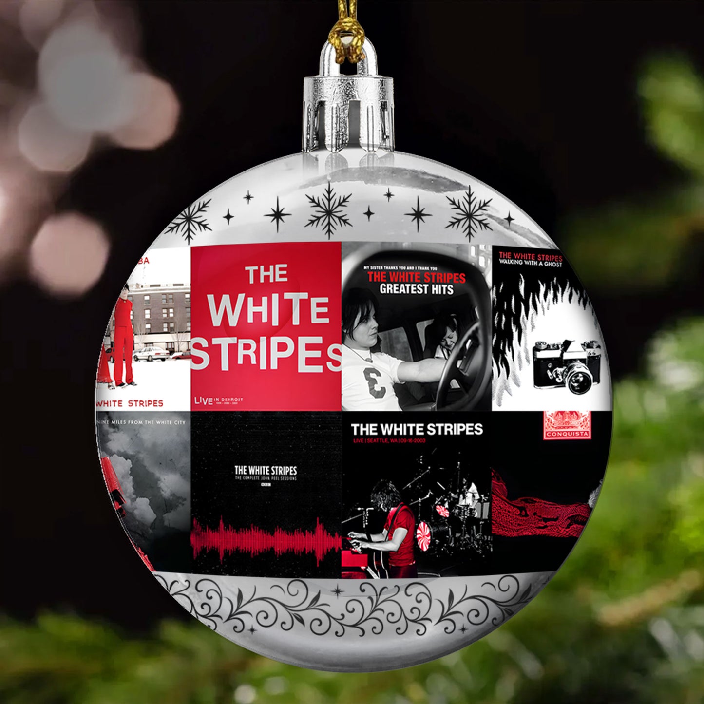 The White Stripes Ball Ornament – Bold Rock Energy for the Holidays