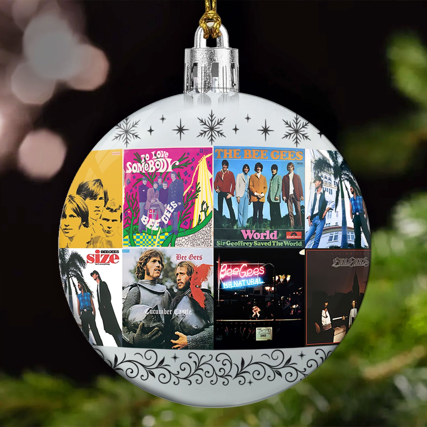 Bee Gees Ball Ornament – Glitter Blue Tribute to Disco Legends