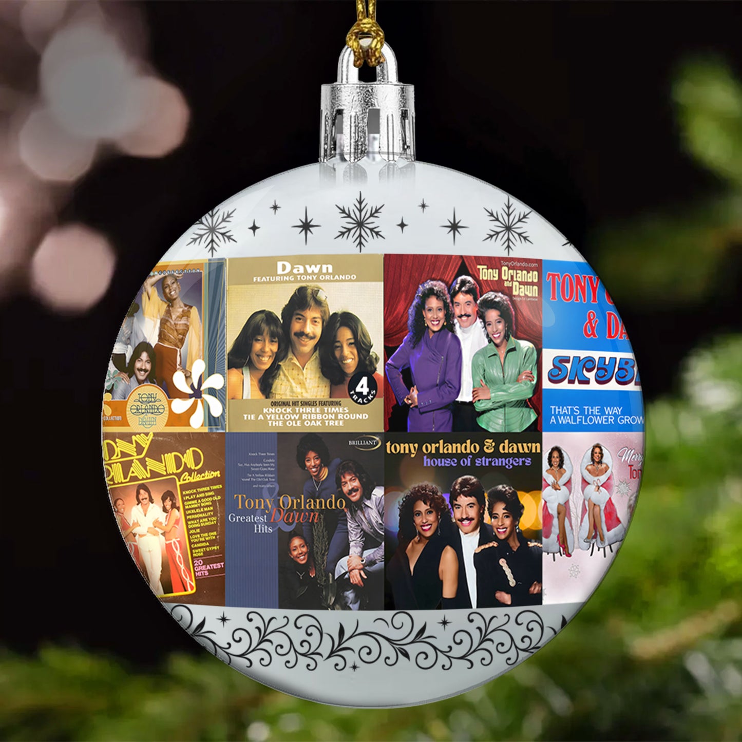 Tony Orlando & Dawn Ball Ornament – A Heartwarming Holiday Gift for Music Lovers