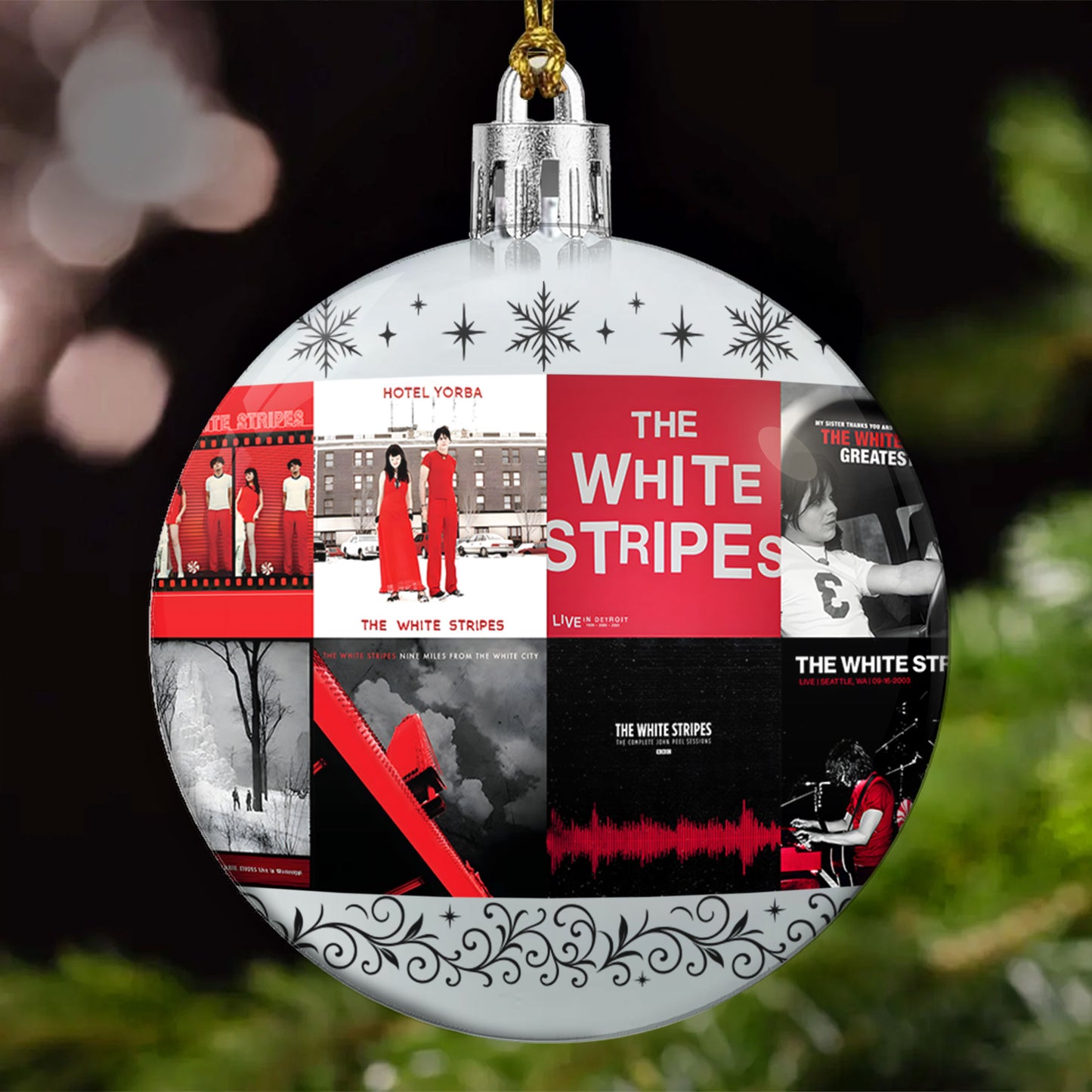 The White Stripes Ball Ornament – Bold Rock Energy for the Holidays
