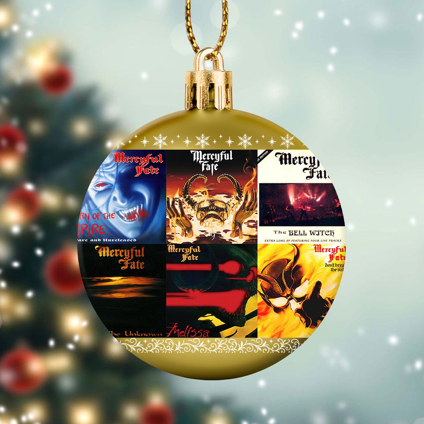 Mercyful Fate Album Collage Ornament – Heavy Metal Christmas Decoration