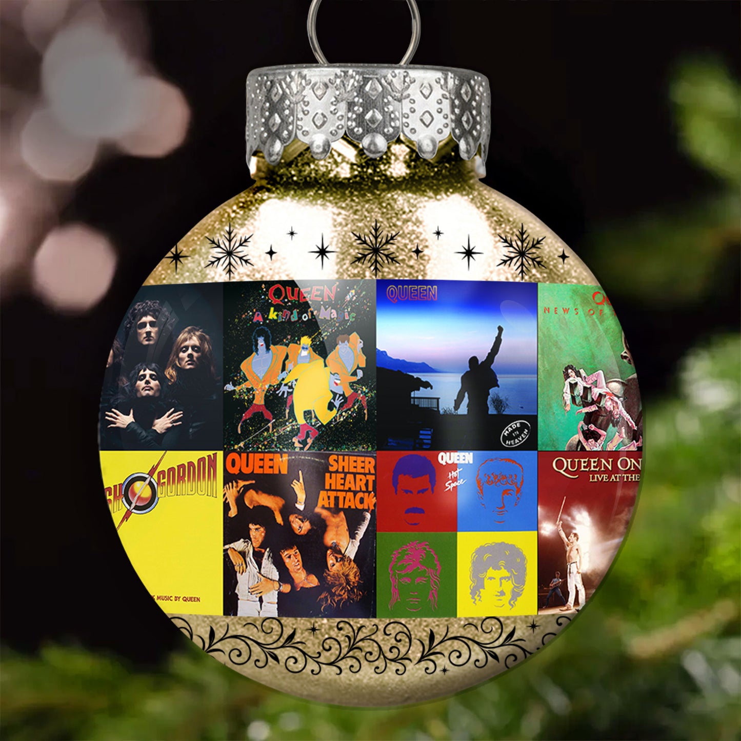 Queen Ball Ornament – A Majestic Tribute to Rock Royalty and Holiday Harmony