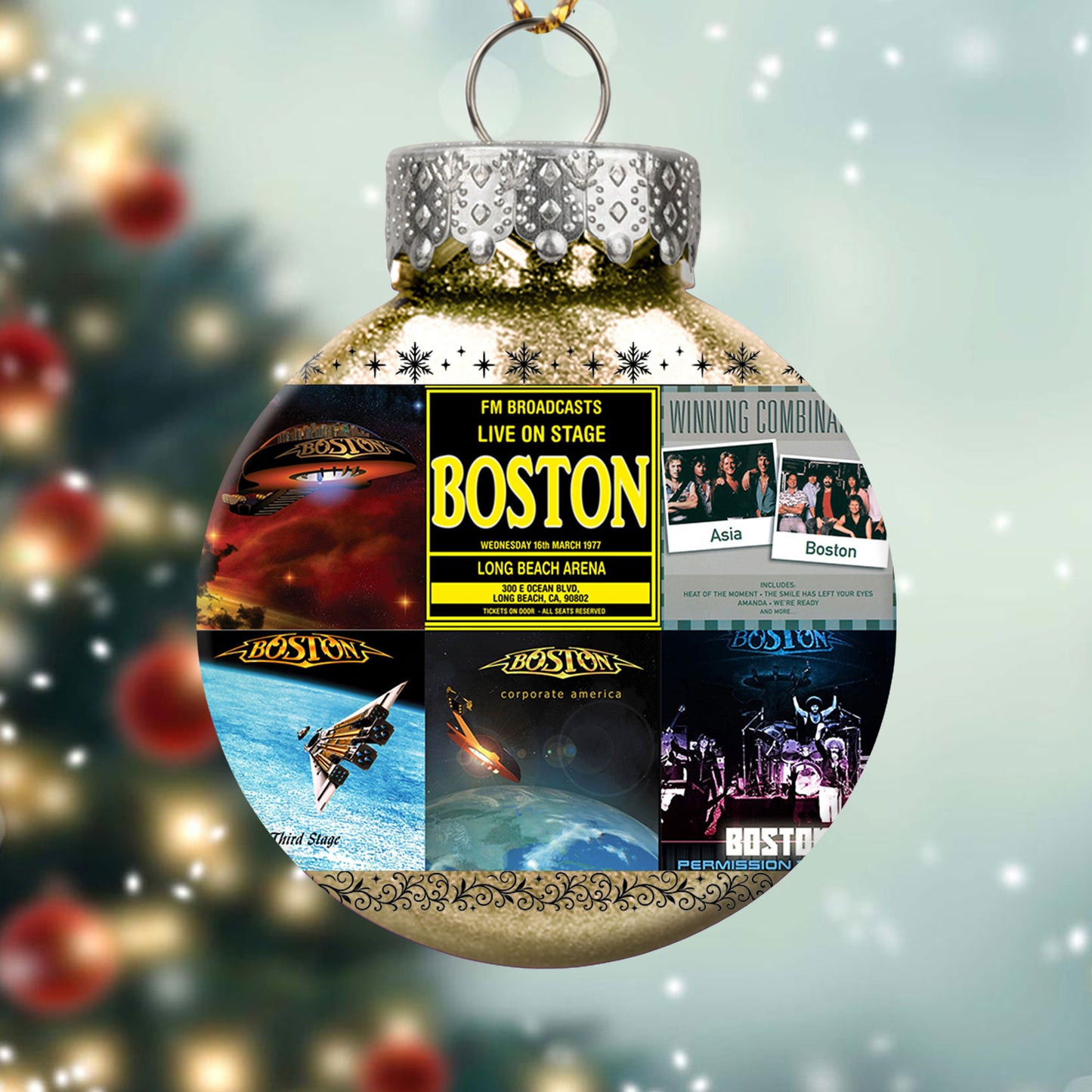 Boston Ball Ornament – Classic Rock Energy for the Holidays