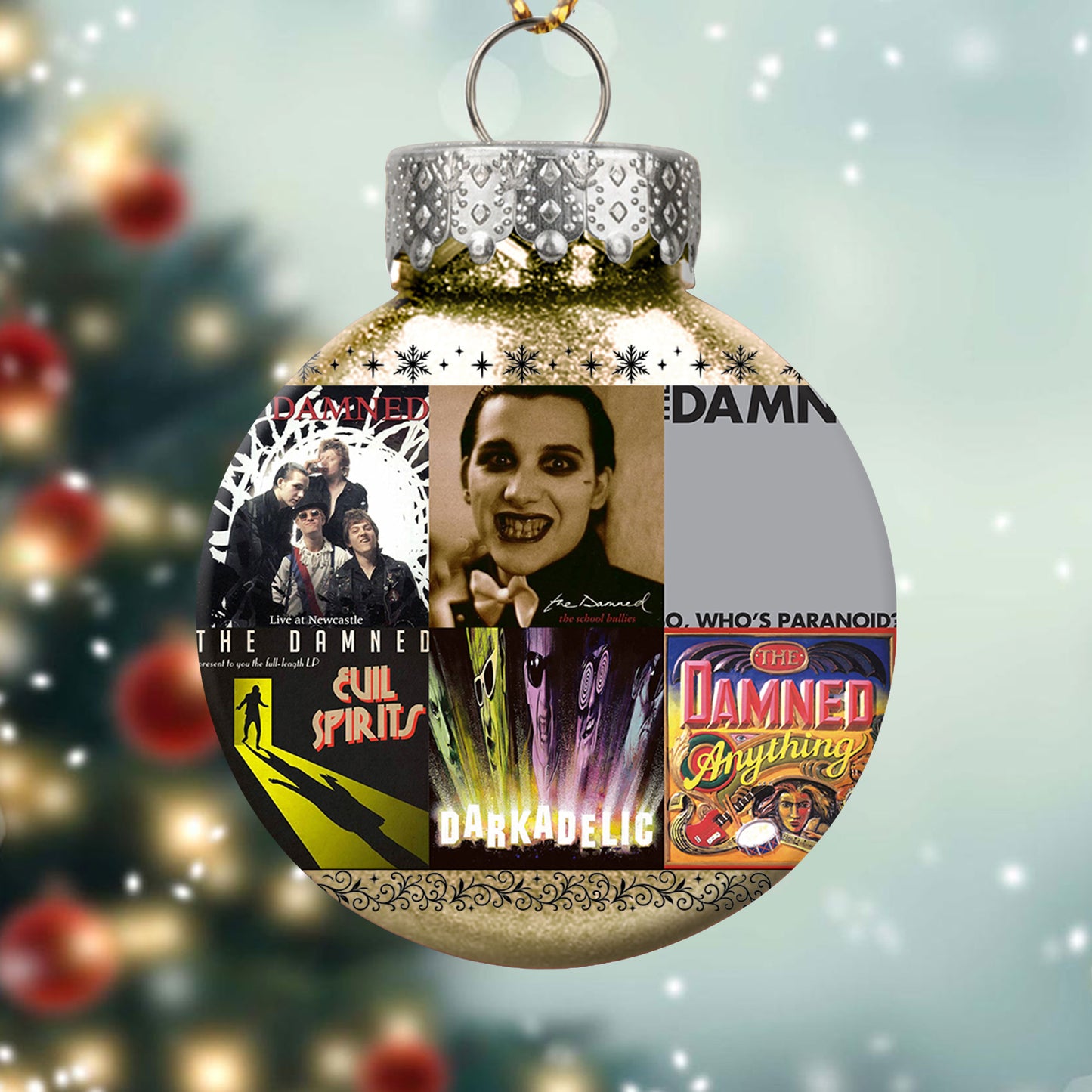 The Damned Album Collage Ornament – Punk Rock Christmas Decoration