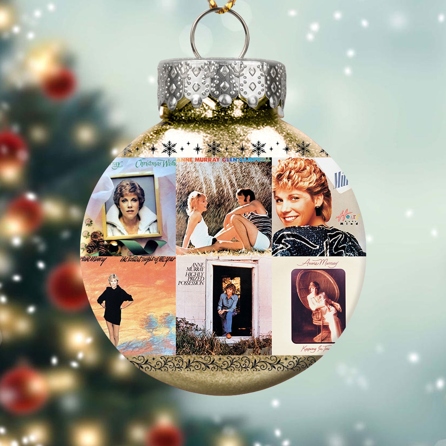 Anne Murray Album Collage Ornament – Classic Country & Pop Christmas Decoration