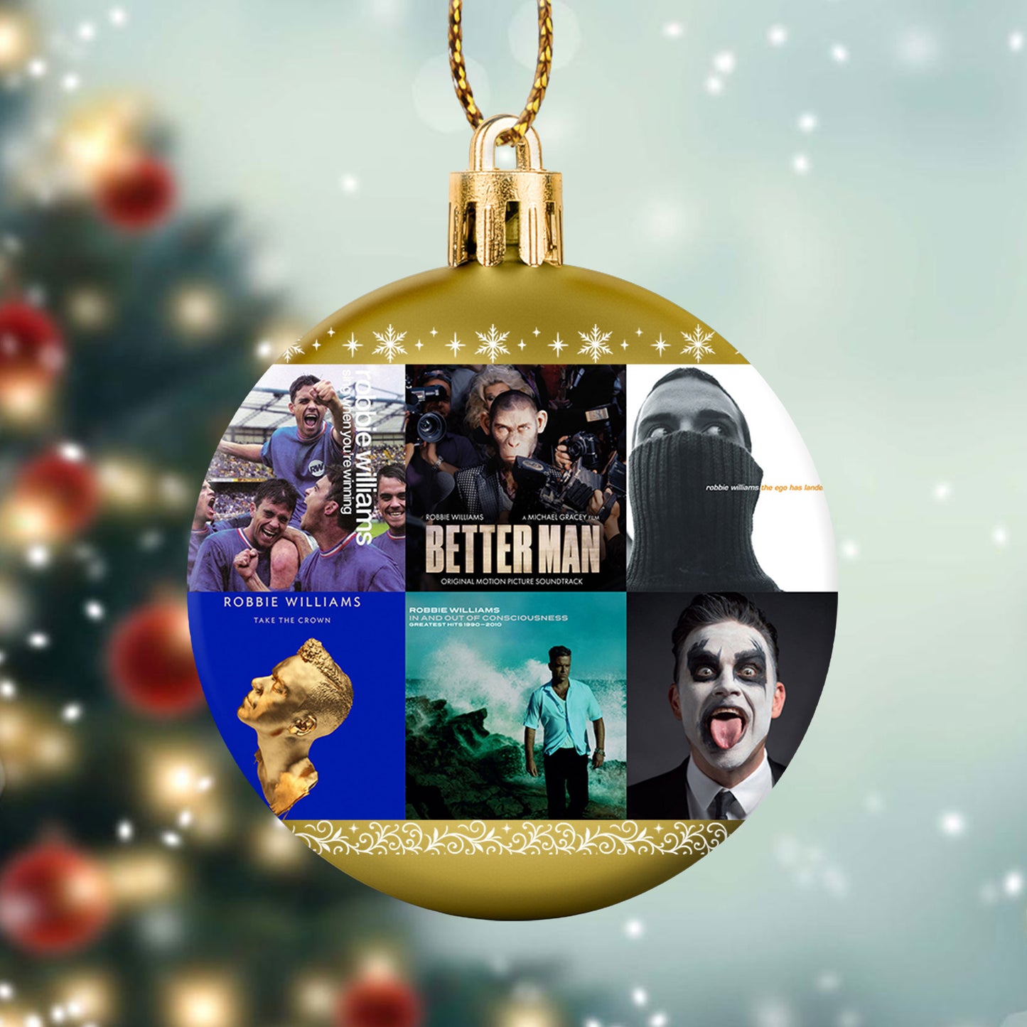 Robbie Williams Ball Ornament – A Festive Gift for Pop Music Fans