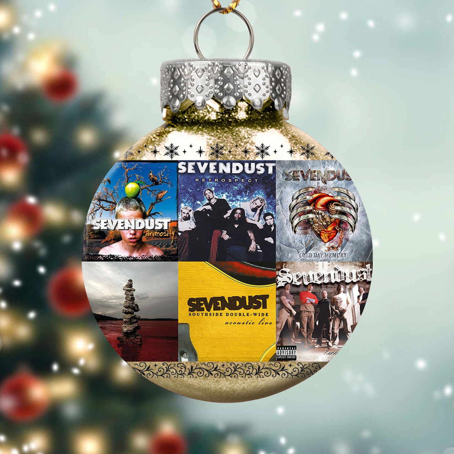 Sevendust Ball Ornament – A Rocking Christmas Gift for Metal Fans