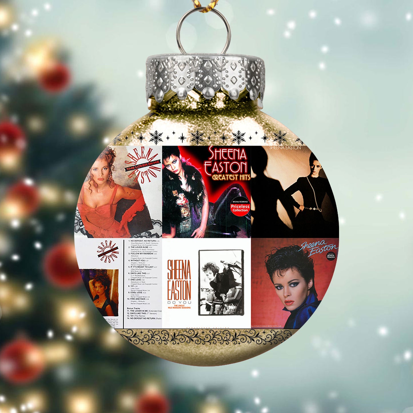 Sheena Easton Album Collage Ornament – Pop Icon Christmas Decoration