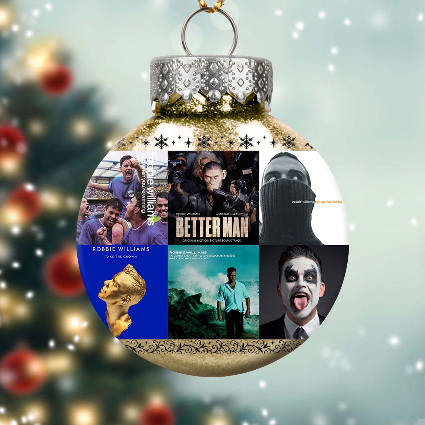 Robbie Williams Ball Ornament – A Festive Gift for Pop Music Fans