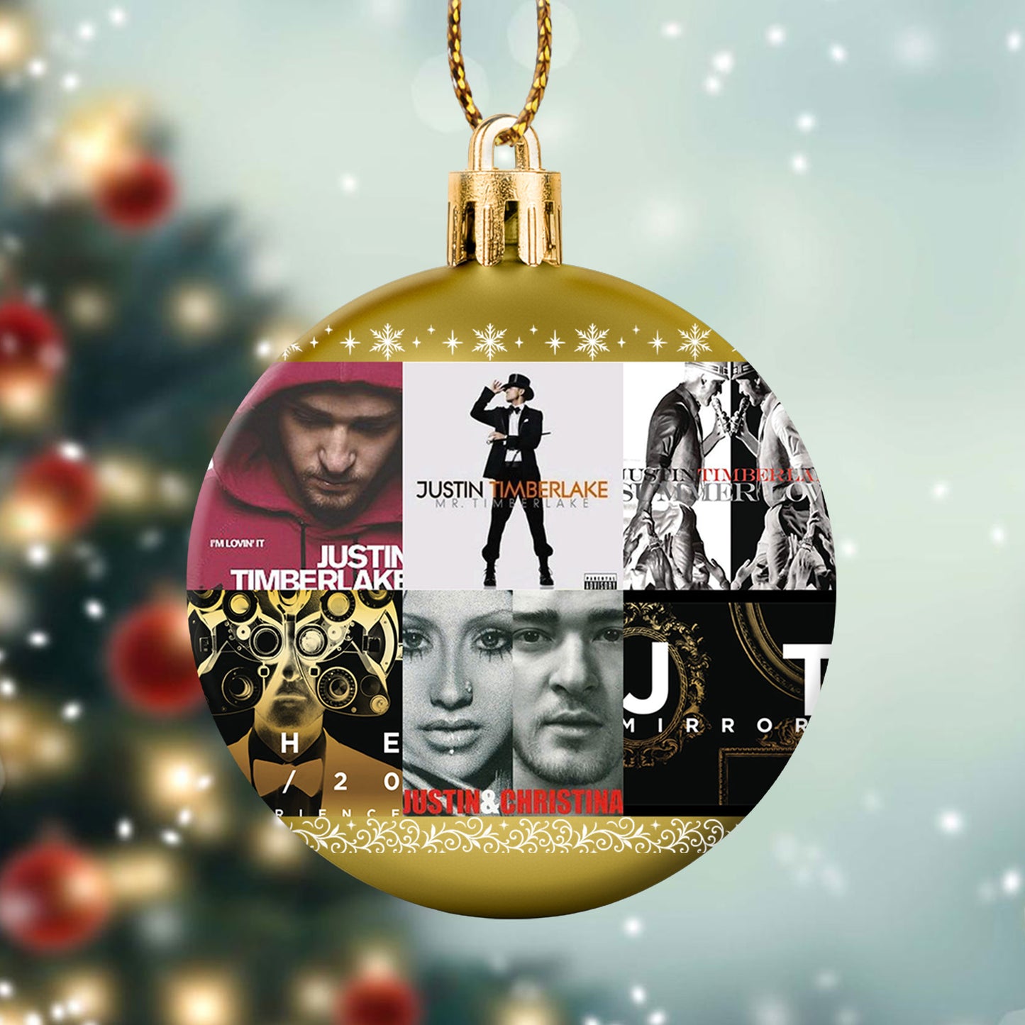 Justin Timberlake Album Collage Ornament – Pop & R&B Christmas Decoration
