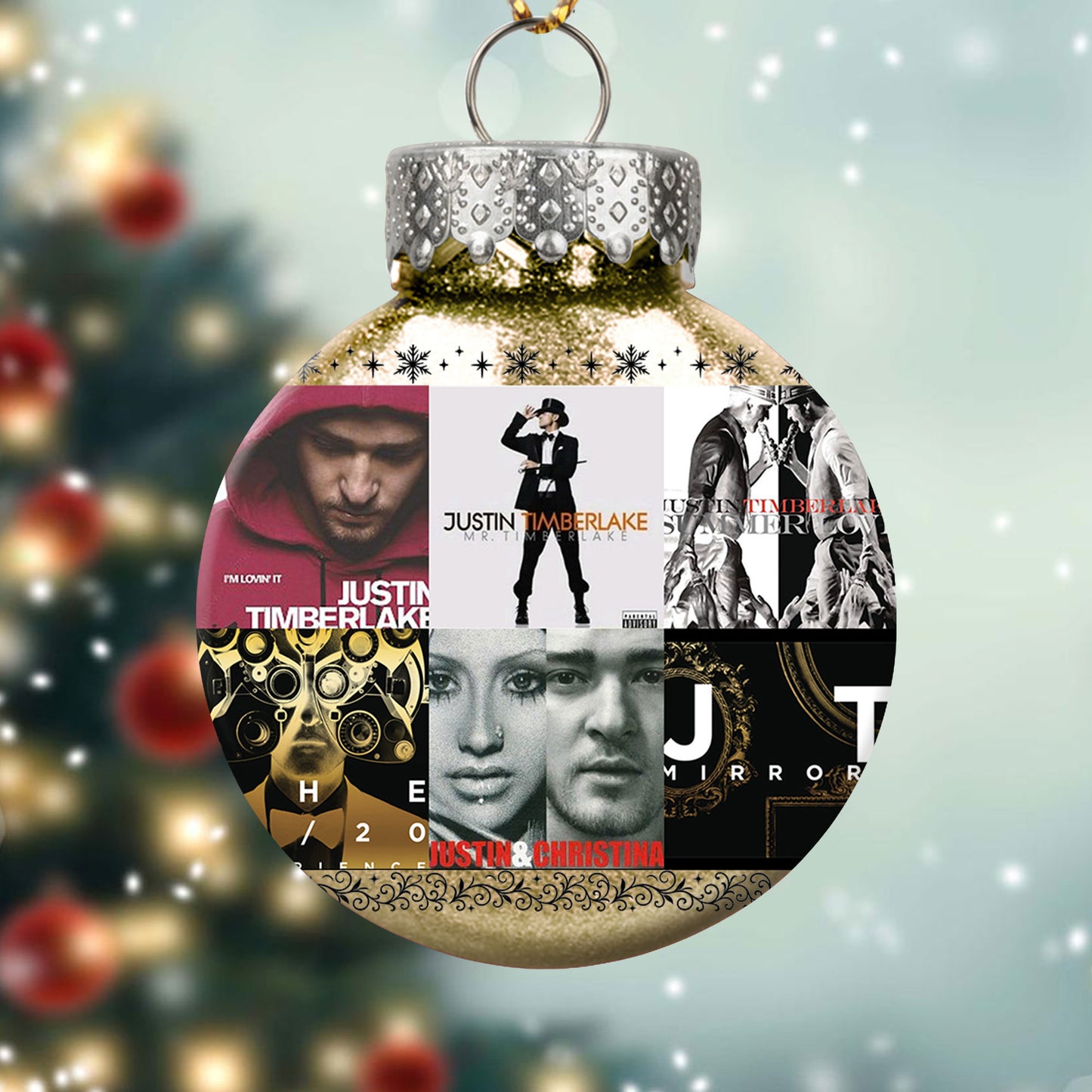 Justin Timberlake Album Collage Ornament – Pop & R&B Christmas Decoration