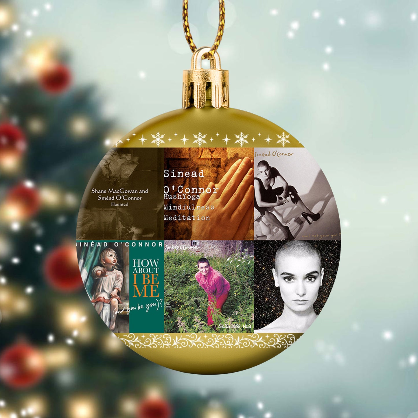 Sinéad O’Connor Album Collage Ornament – Iconic Alternative Music Christmas Decor