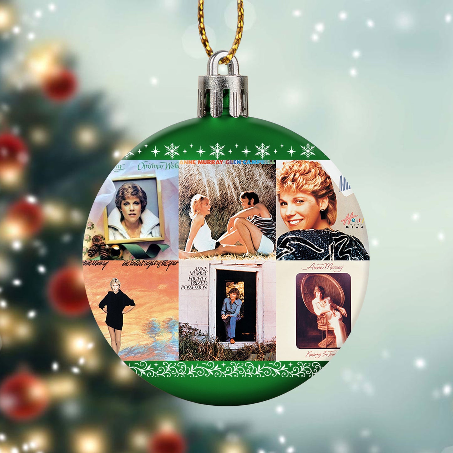 Anne Murray Album Collage Ornament – Classic Country & Pop Christmas Decoration