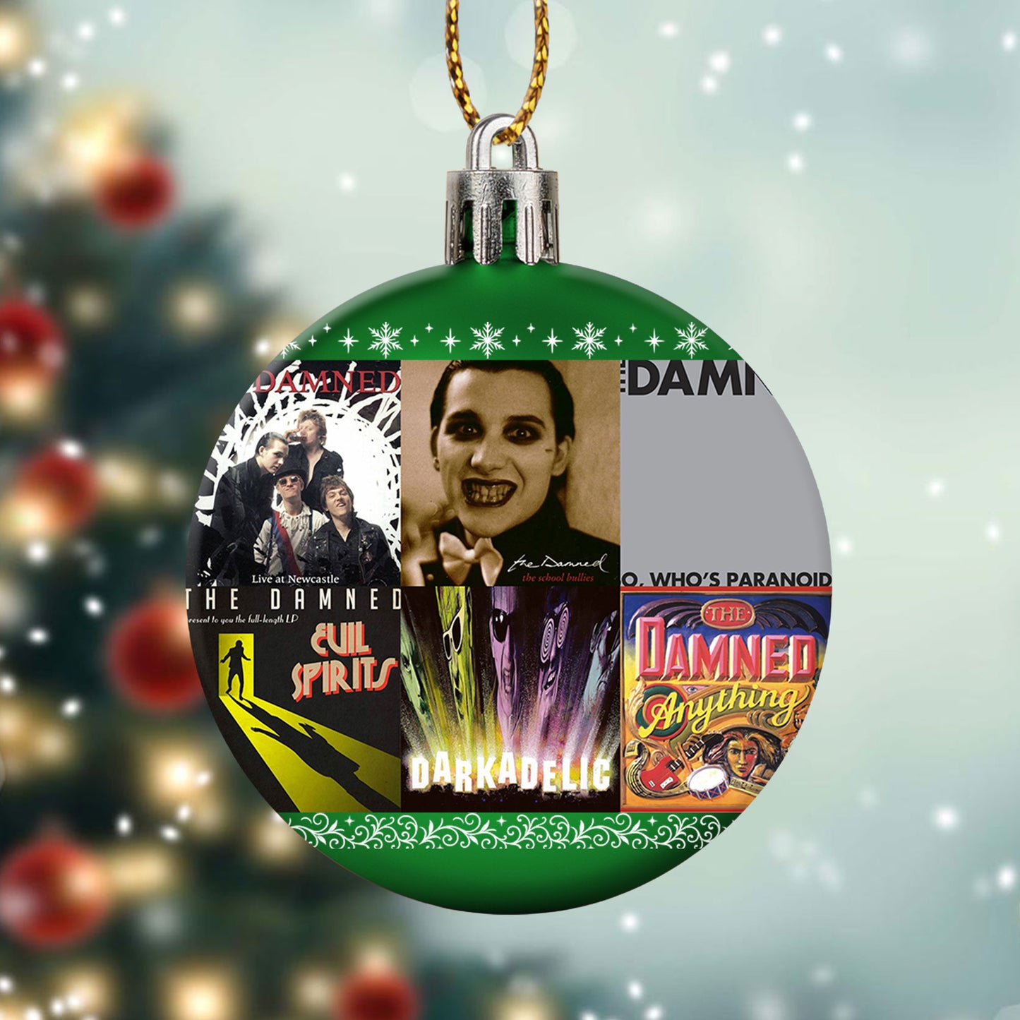 The Damned Album Collage Ornament – Punk Rock Christmas Decoration