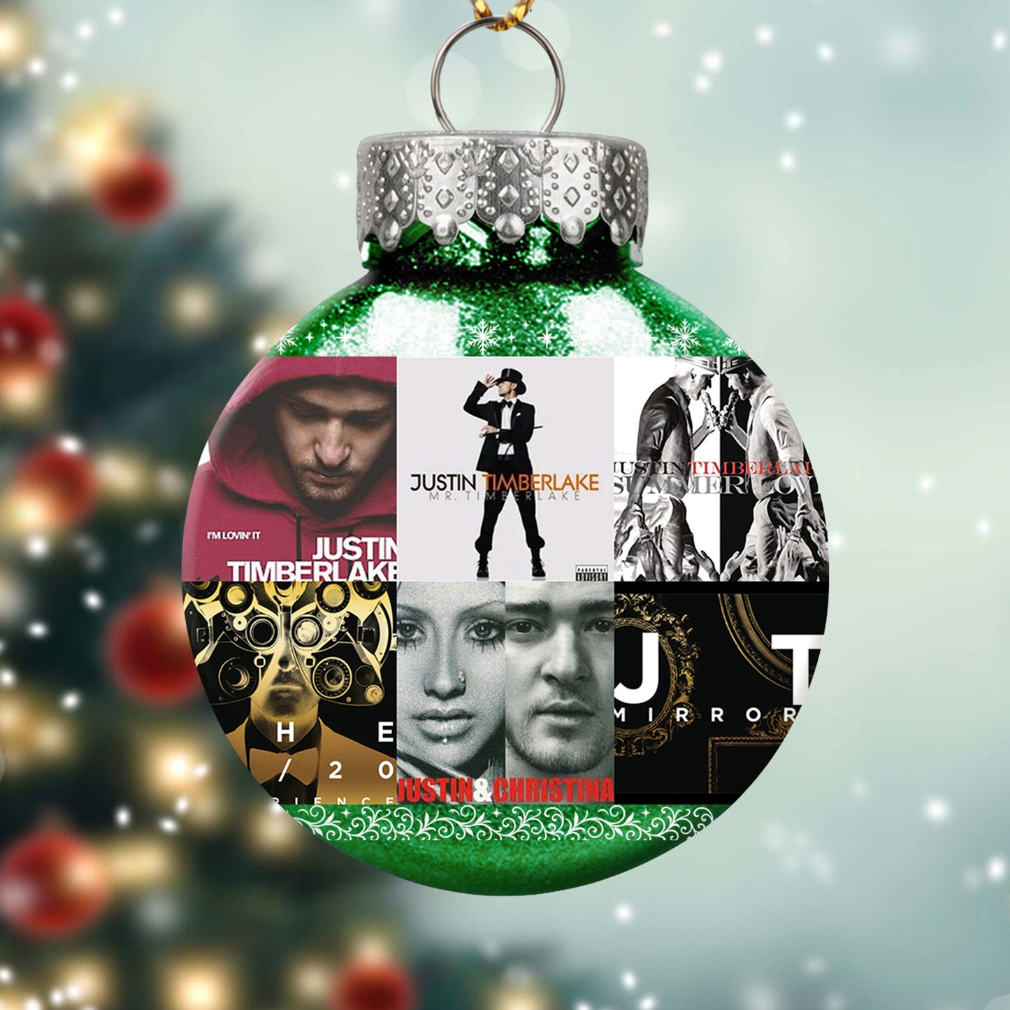 Justin Timberlake Album Collage Ornament – Pop & R&B Christmas Decoration