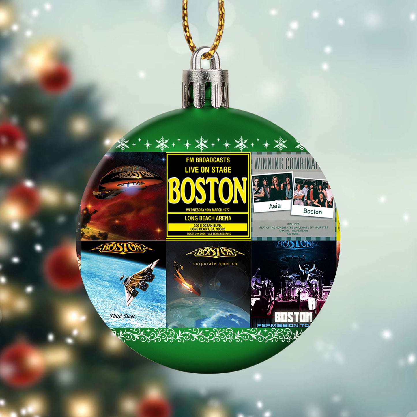 Boston Ball Ornament – Classic Rock Energy for the Holidays