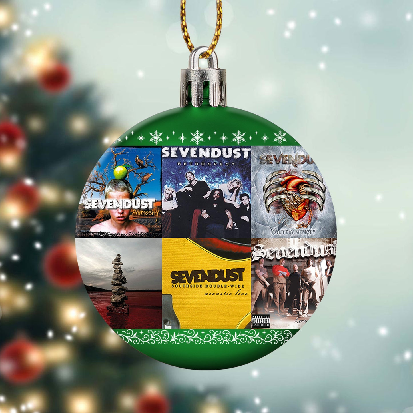 Sevendust Ball Ornament – A Rocking Christmas Gift for Metal Fans