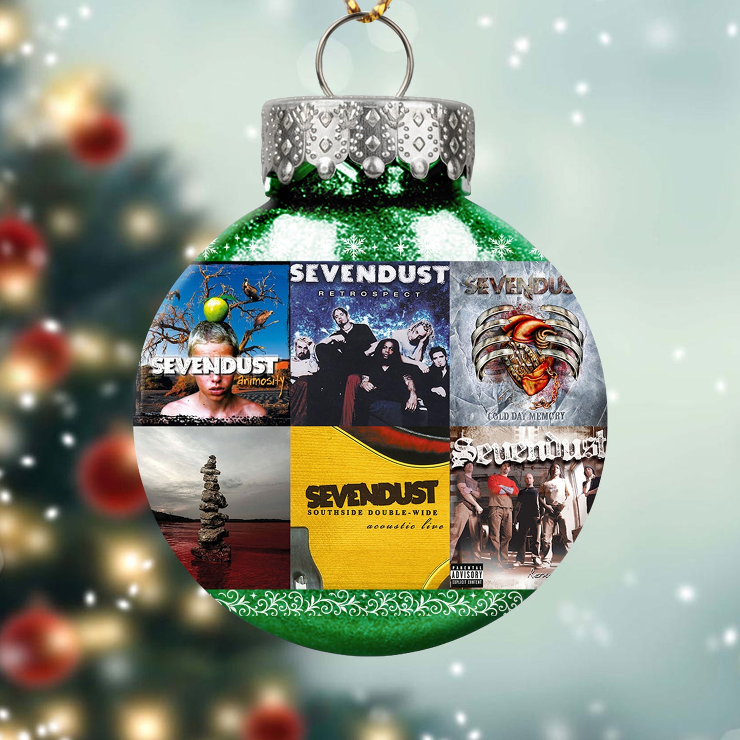 Sevendust Ball Ornament – A Rocking Christmas Gift for Metal Fans
