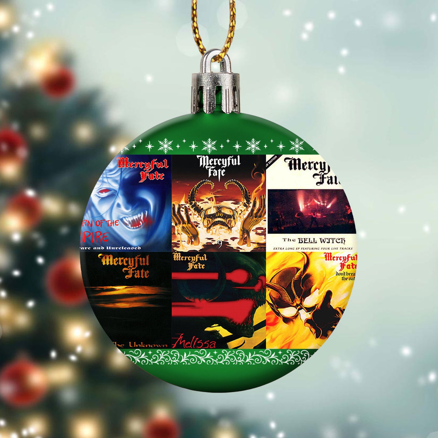 Mercyful Fate Album Collage Ornament – Heavy Metal Christmas Decoration