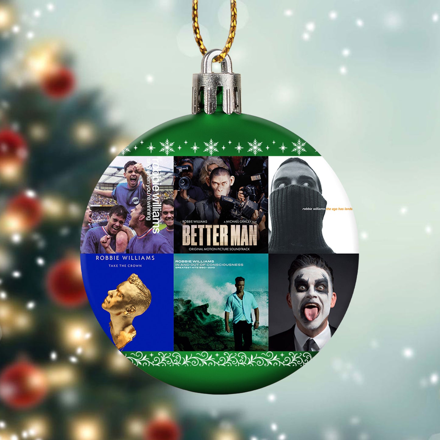 Robbie Williams Ball Ornament – A Festive Gift for Pop Music Fans