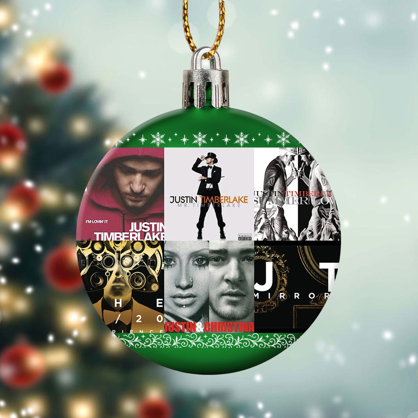 Justin Timberlake Album Collage Ornament – Pop & R&B Christmas Decoration
