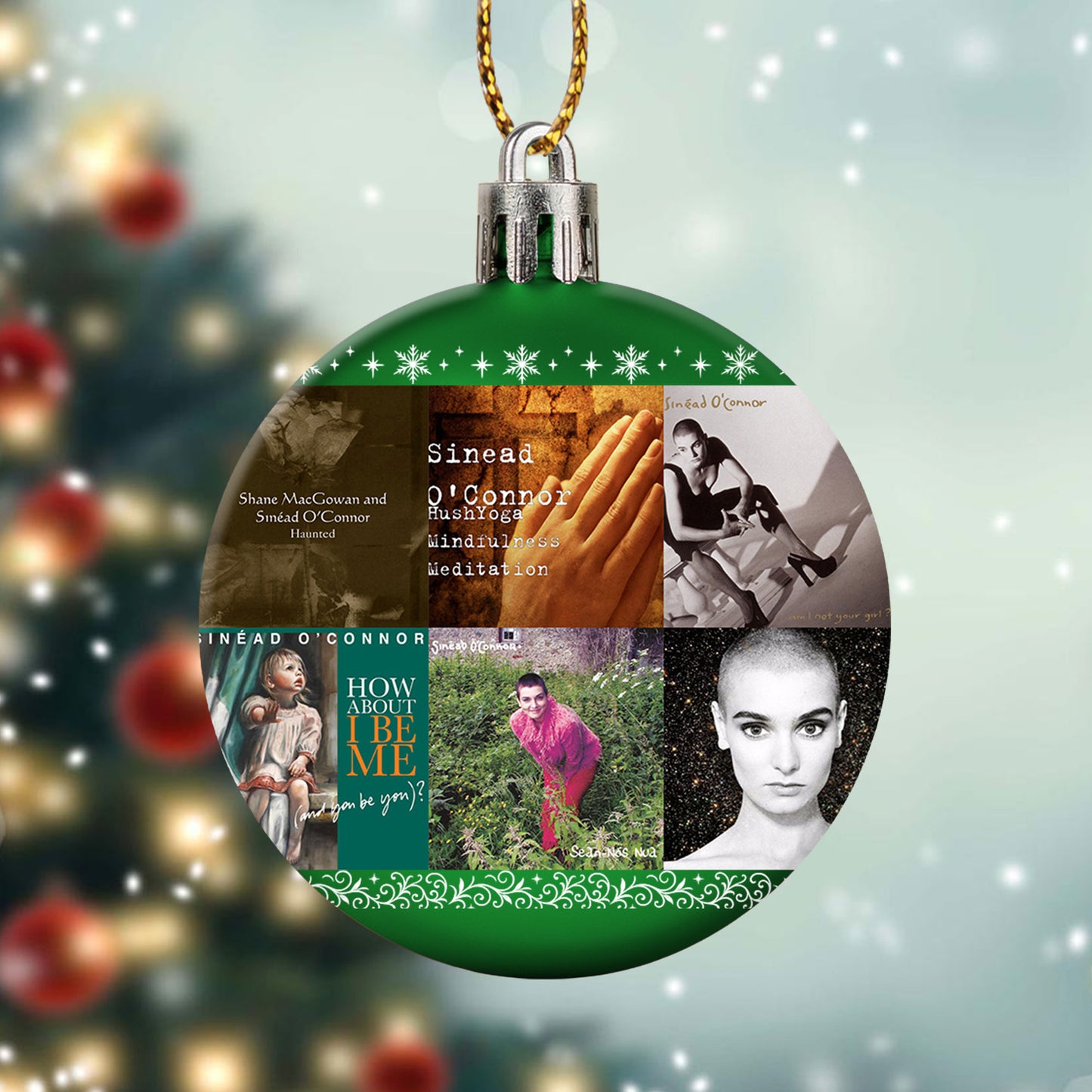 Sinéad O’Connor Album Collage Ornament – Iconic Alternative Music Christmas Decor