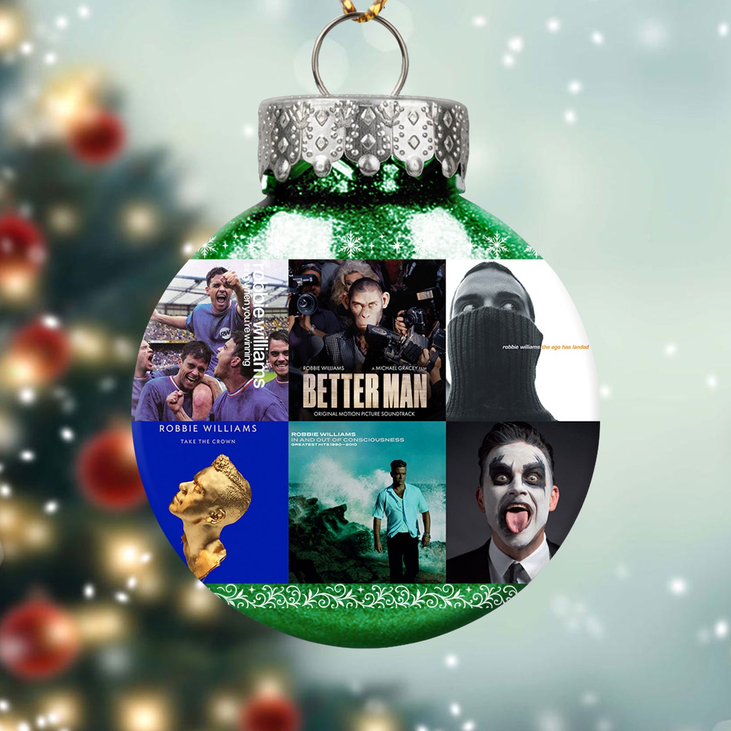 Robbie Williams Ball Ornament – A Festive Gift for Pop Music Fans