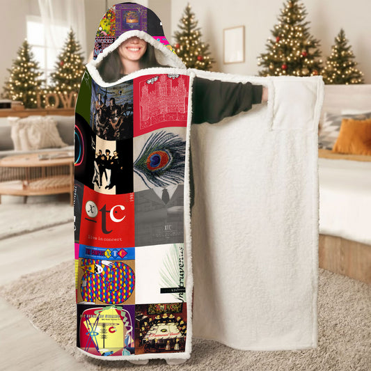 XTC Wearable Hooded Blanket – A Cozy Wrap of Art-Pop Creativity & Retro Charm