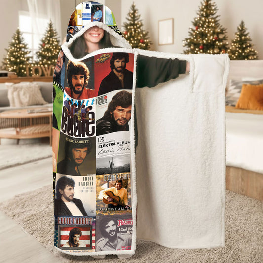 Eddie Rabbitt Wearable Hooded Blanket – Country Classic Album Cover Quilt